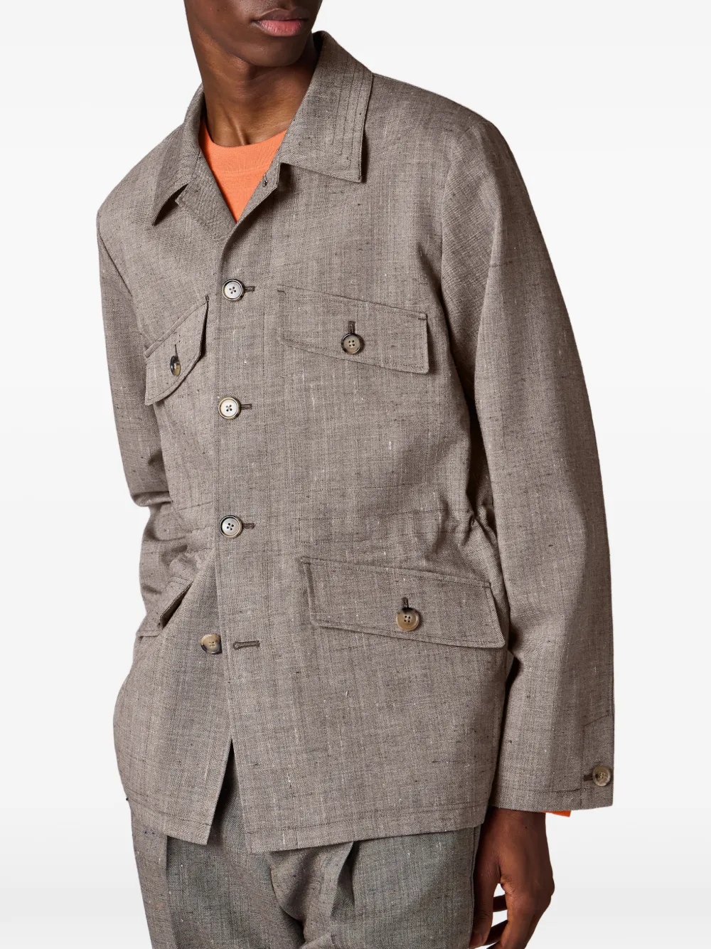  Paul Smith Buttoned Flap-pocket Jacket - Brown 