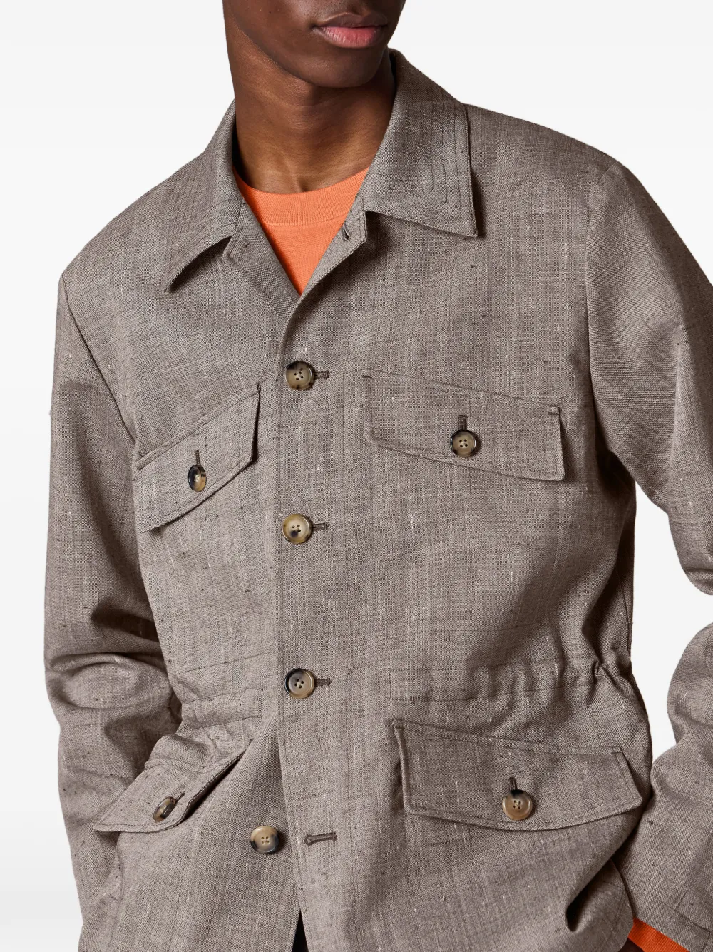 Paul Smith Jack met klepzak en knopen Bruin