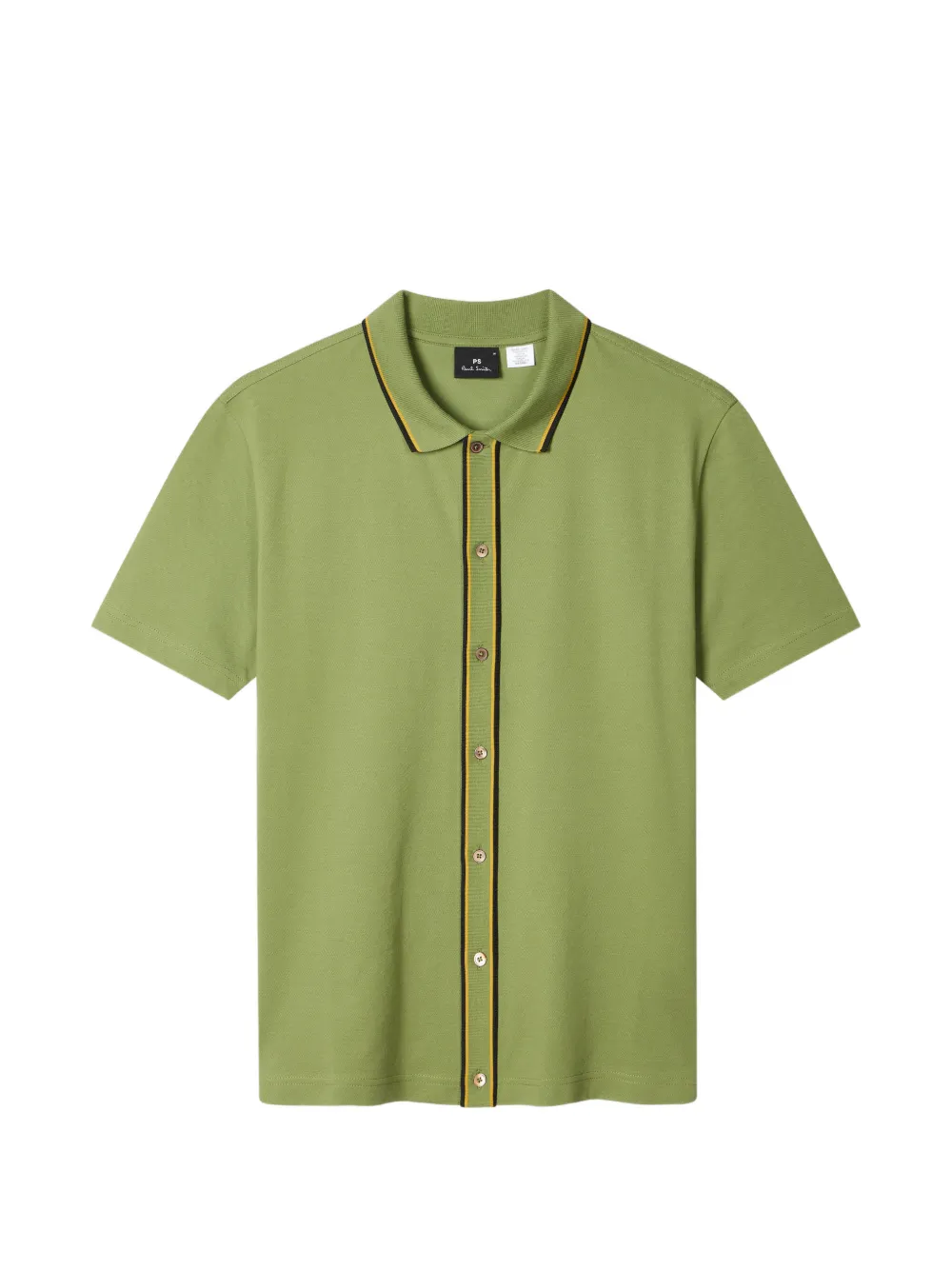 PS Paul Smith button stripe polo shirt - Verde