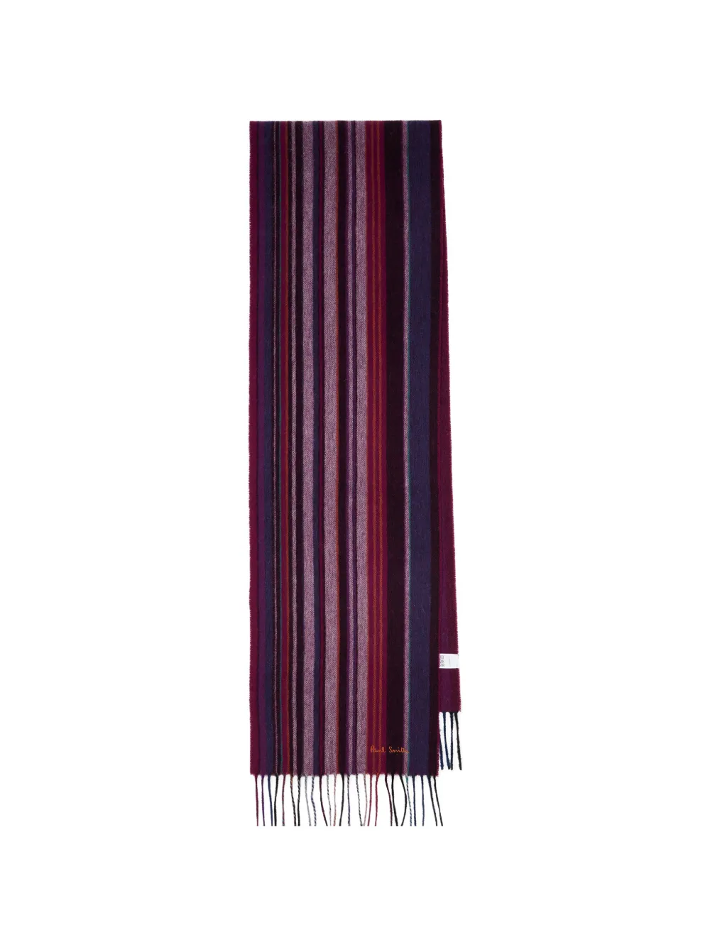 Paul Smith - striped fringed wool scarf - heren - lamswol - Eén