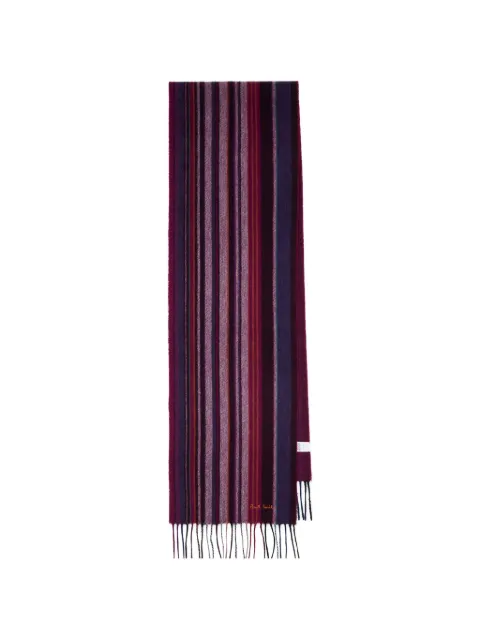 Paul Smith striped fringed wool scarf