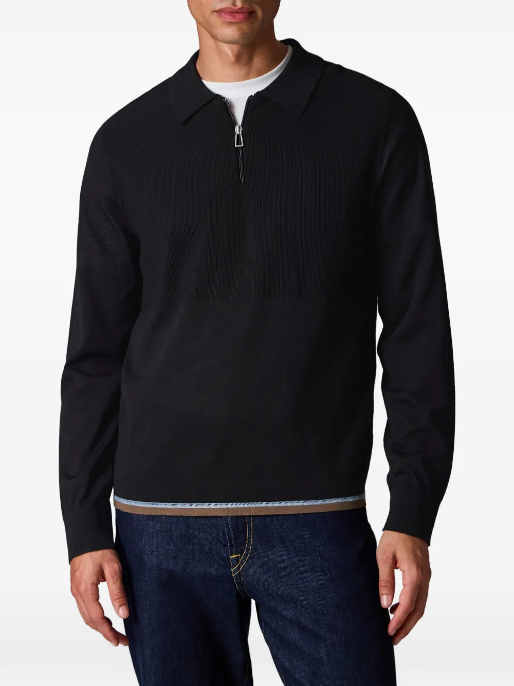 PS Paul Smith Poloshirt met rits Zwart