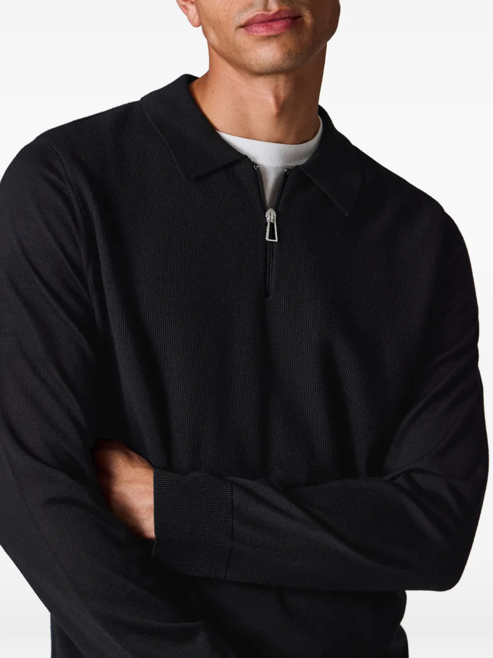 PS Paul Smith Poloshirt met rits Zwart