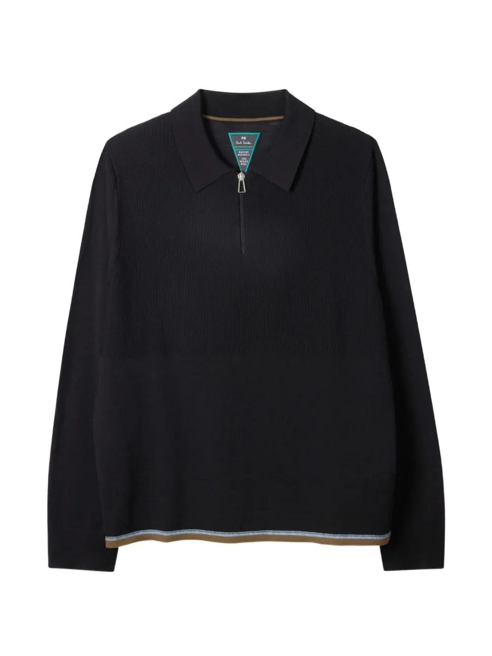 PS Paul Smith Poloshirt met rits Zwart