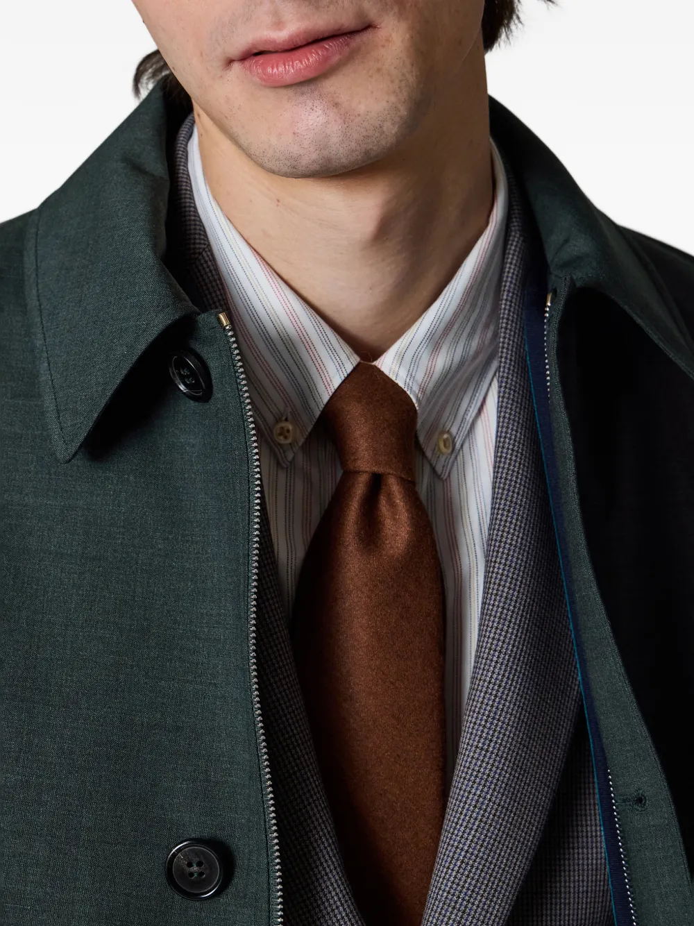  Paul Smith Button Pocket Wool Coat - Green 