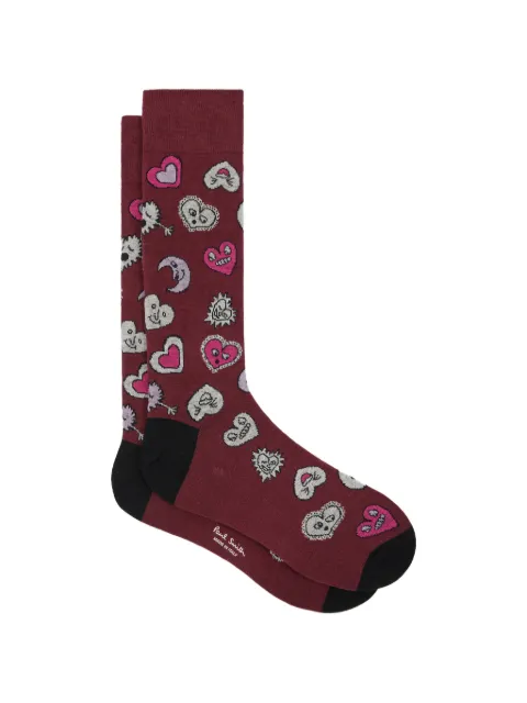 Paul Smith heart moon-print socks
