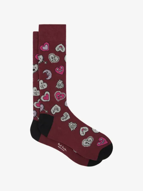 Paul Smith heart moon-print socks