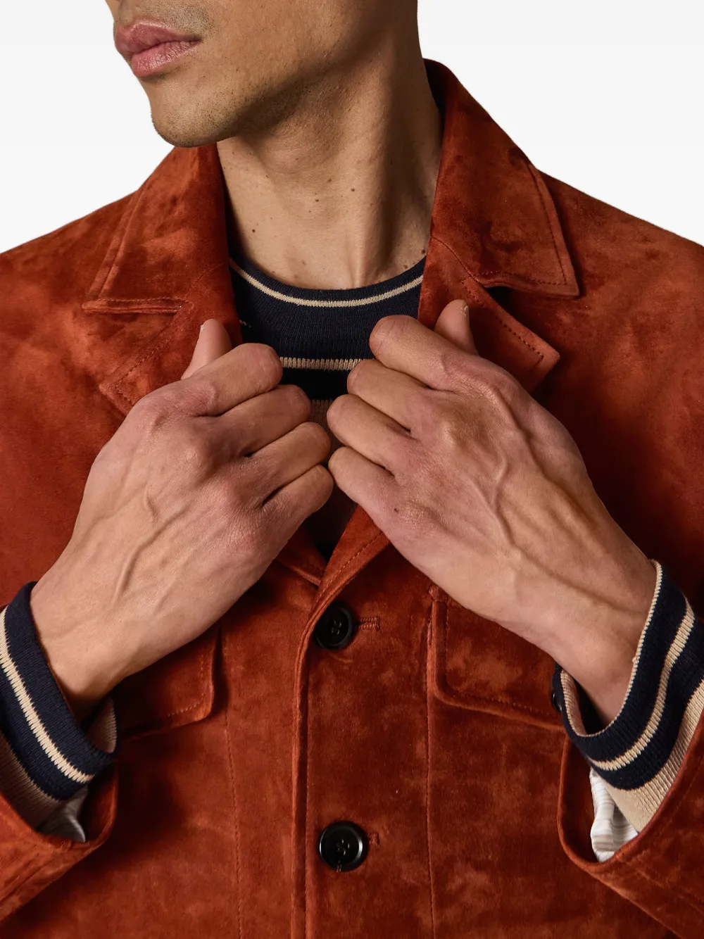 Paul Smith Suède shirtjack Rood