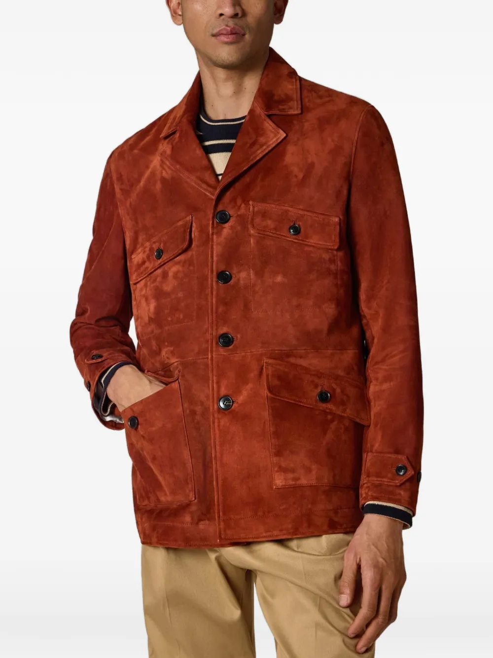 Paul Smith Suède shirtjack Rood