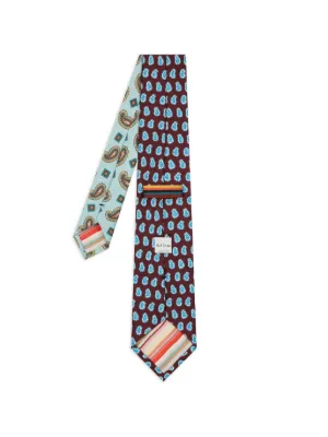 Cravatta Stretta Paul Smith In Seta - Artista A Righe Blu - Nuova Con Etichette (valore £110) - Foto 4