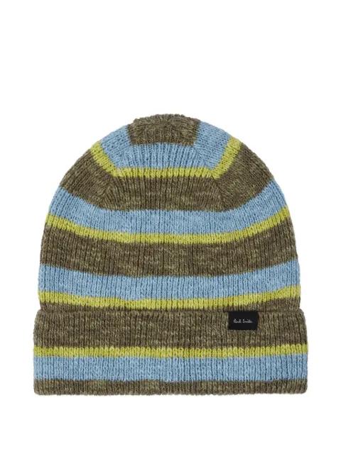 Paul Smith striped knitted beanie hat