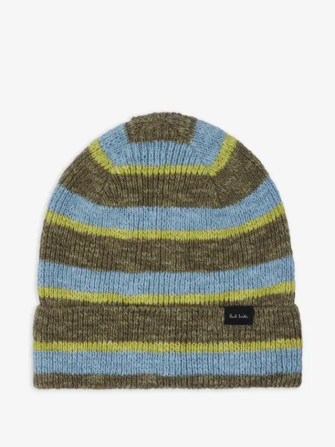 Paul Smith striped knitted beanie hat