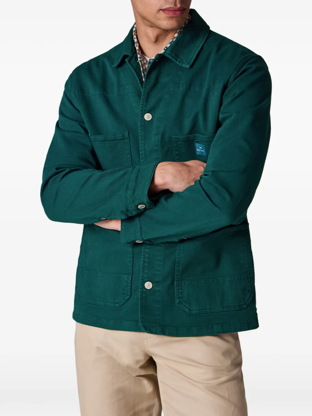  Ps Paul Smith Lofo-patch Pocket Shirt Jacket - Green 