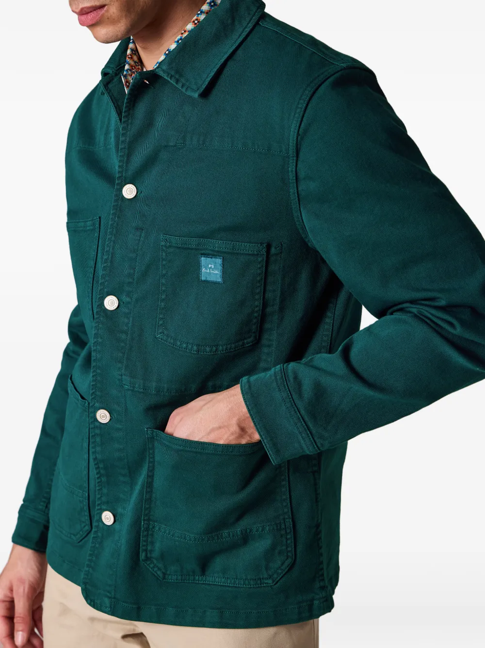 PS Paul Smith Shirtjack met opgestikte zak Groen