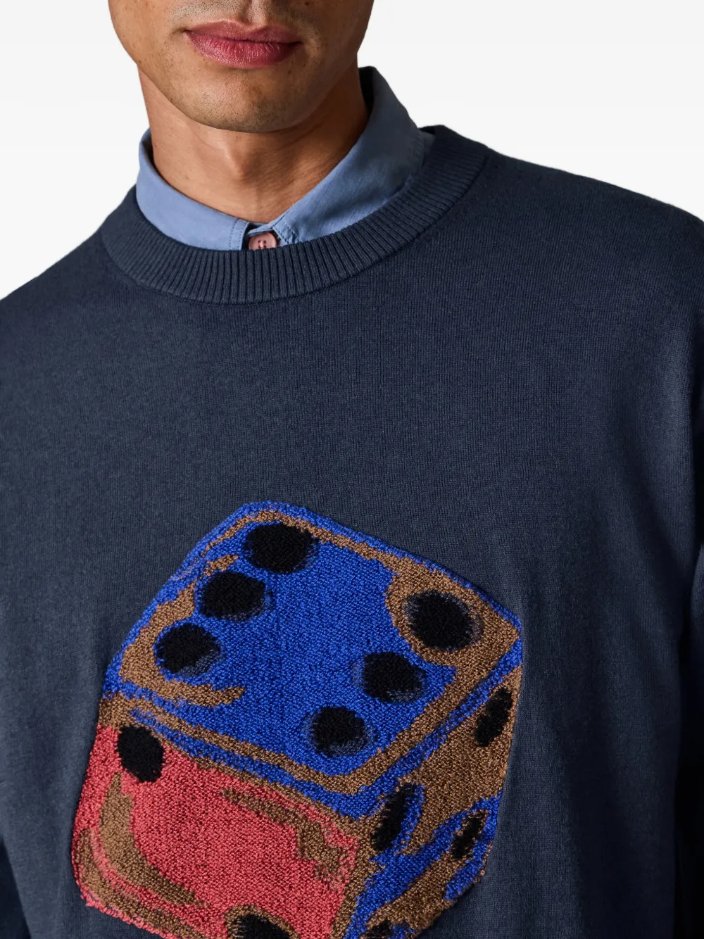 PS Paul Smith Trui met ronde hals en dobbelsteen Blauw
