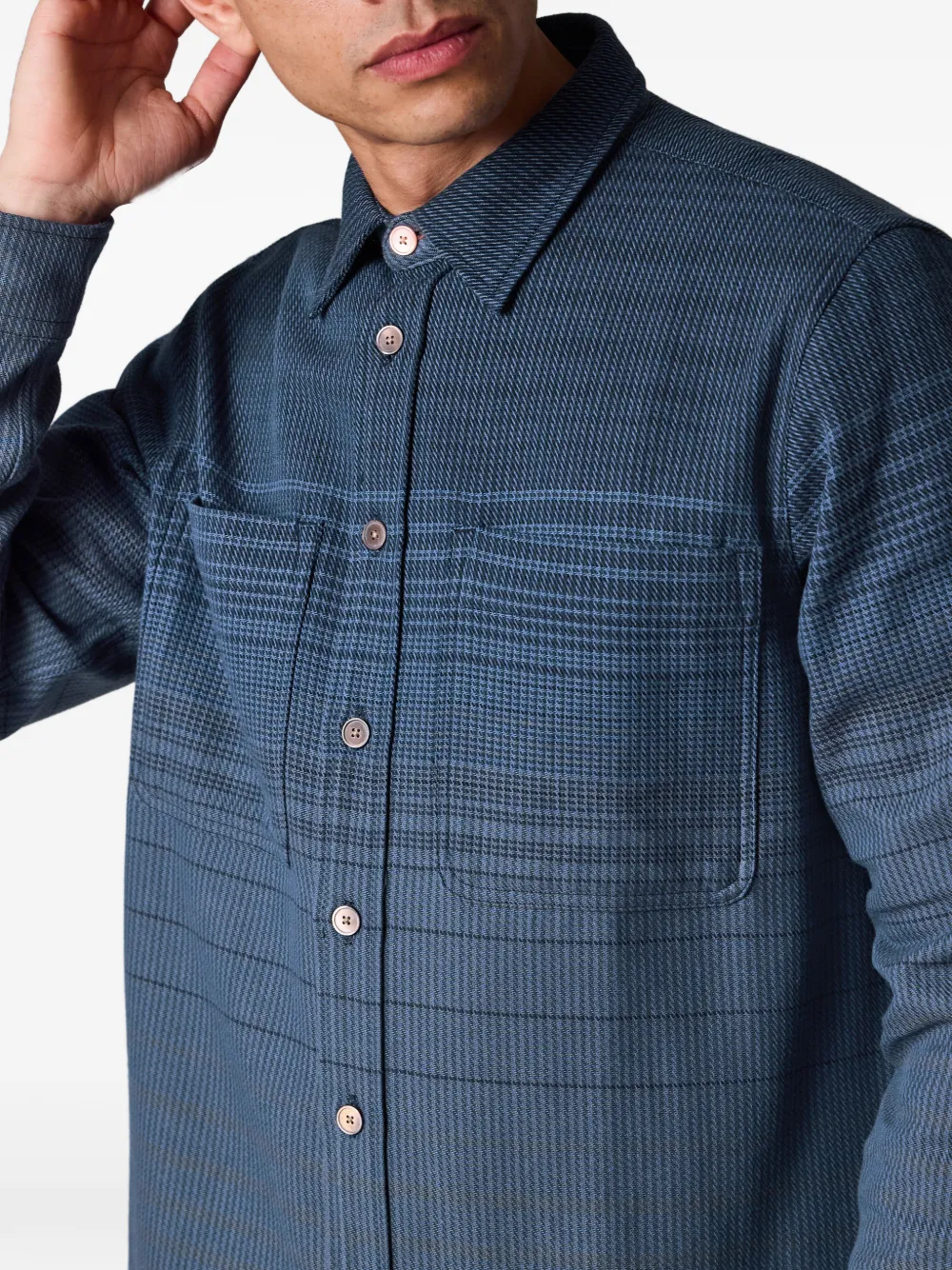 PS Paul Smith Geruit overhemd met kleurverloop Blauw