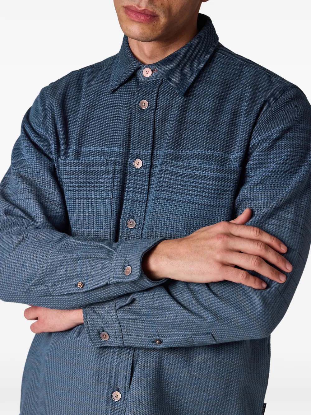 PS Paul Smith Geruit overhemd met kleurverloop Blauw