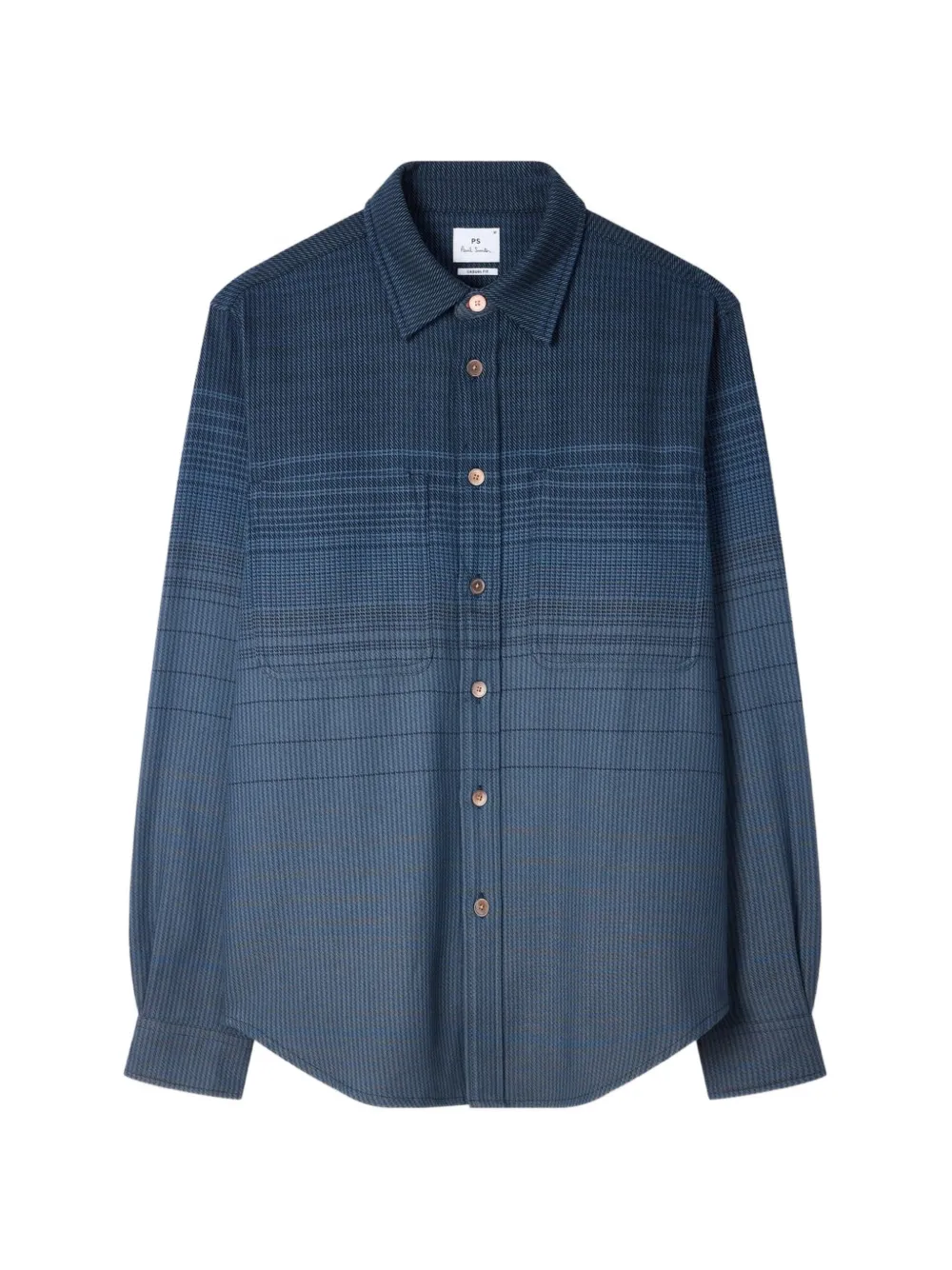 PS Paul Smith Geruit overhemd met kleurverloop Blauw