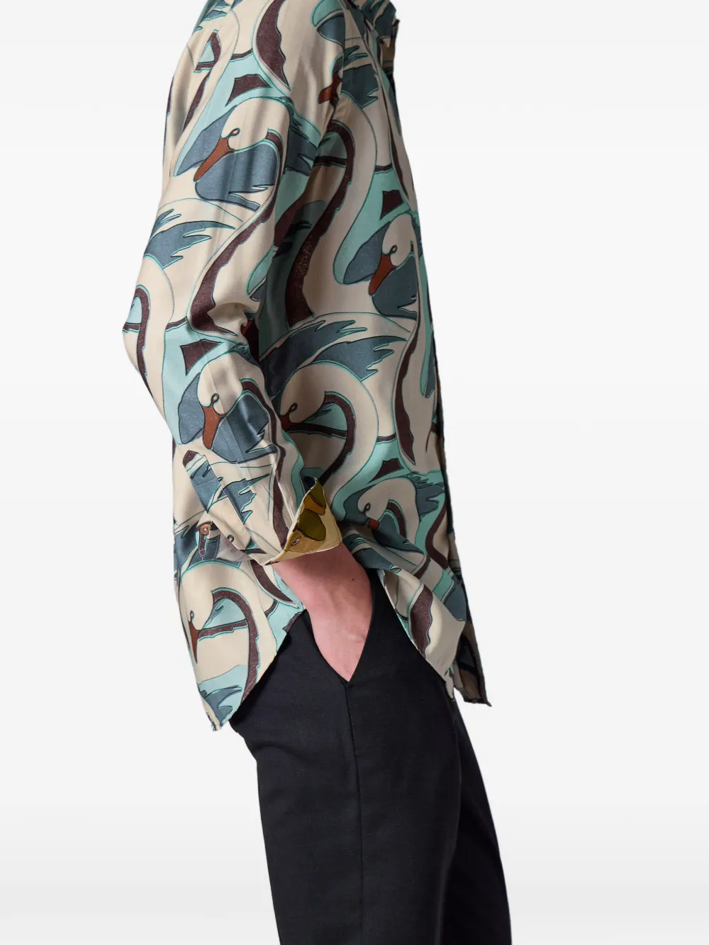  Paul Smith Swan Patterned Shirt - Neutrals 