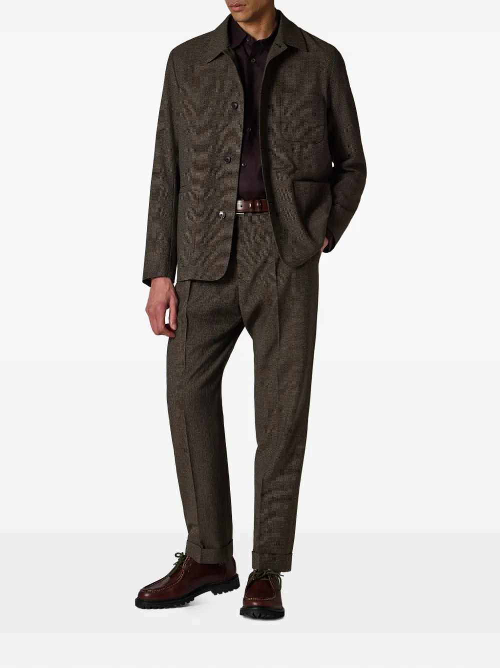 Paul Smith Geplooide broek met cuffs Bruin