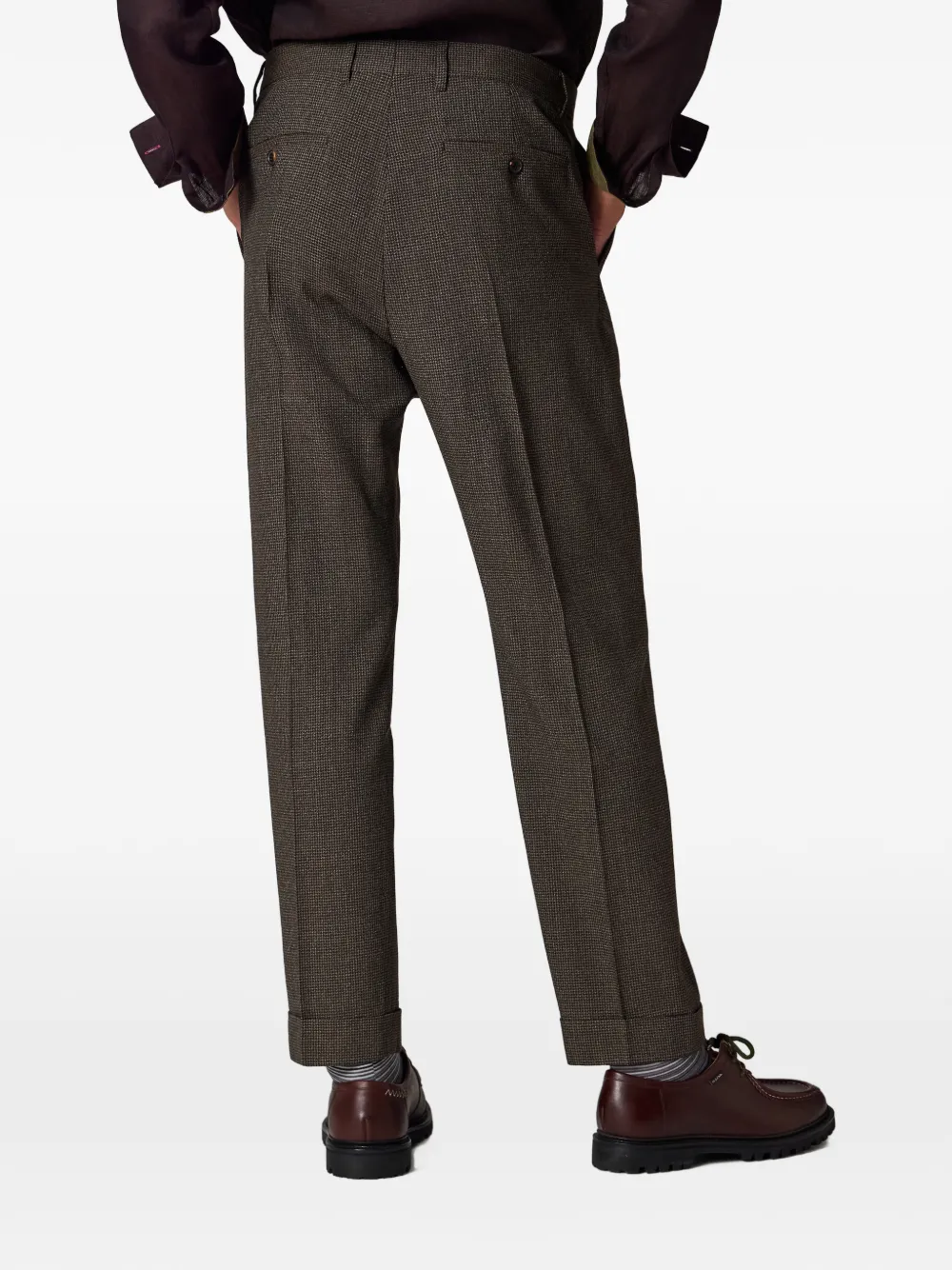 Paul Smith Geplooide broek met cuffs Bruin