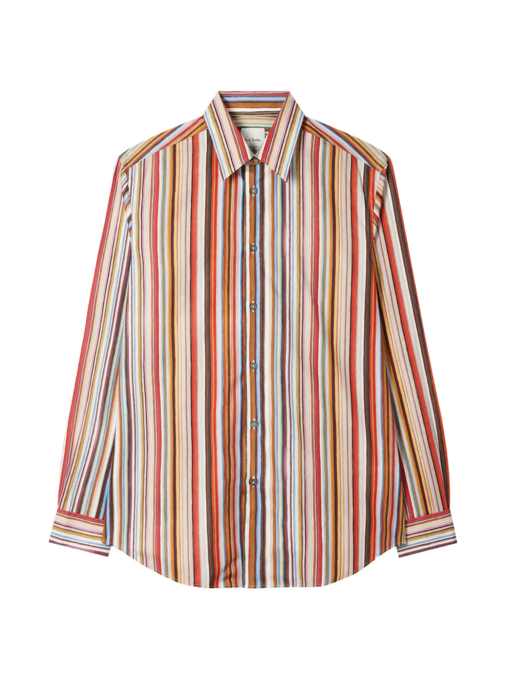 Paul Smith 페인트 시그니처 스트라이프 프린트 코튼 셔츠 | 뉴트럴 | Image 1