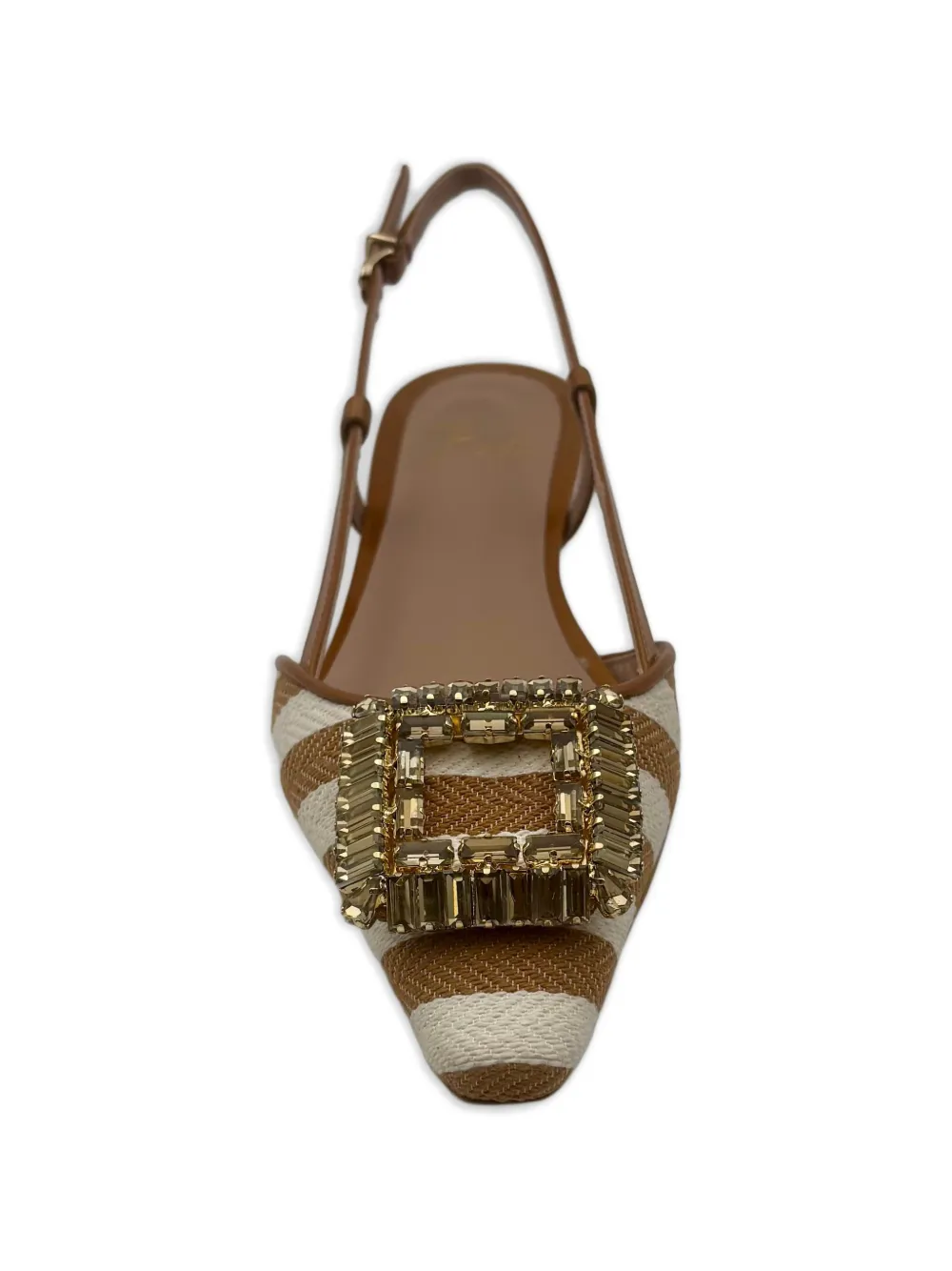 Roberto Festa Mimma gestreepte pumps verfraaid met neus Beige