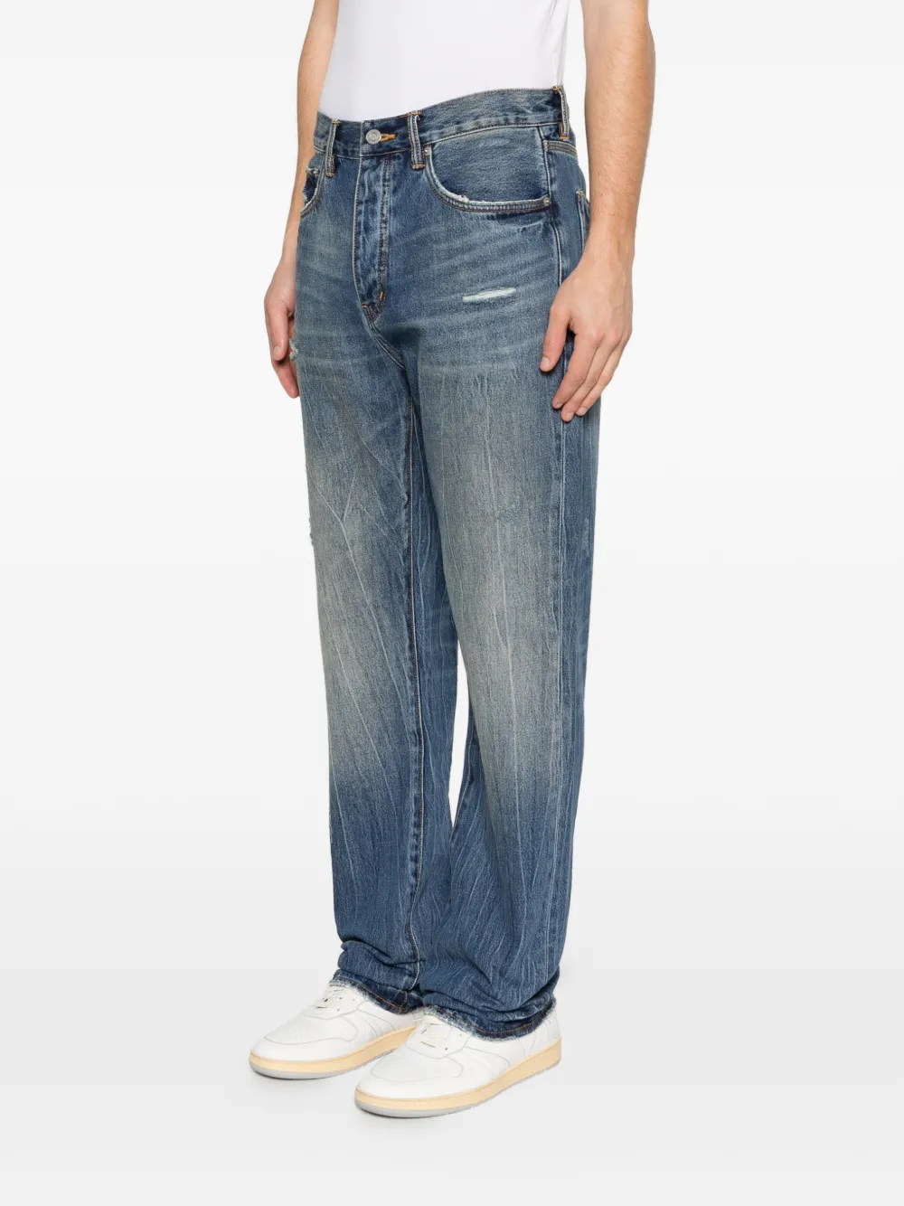 Purple Brand Gerafelde bootcut jeans Blauw