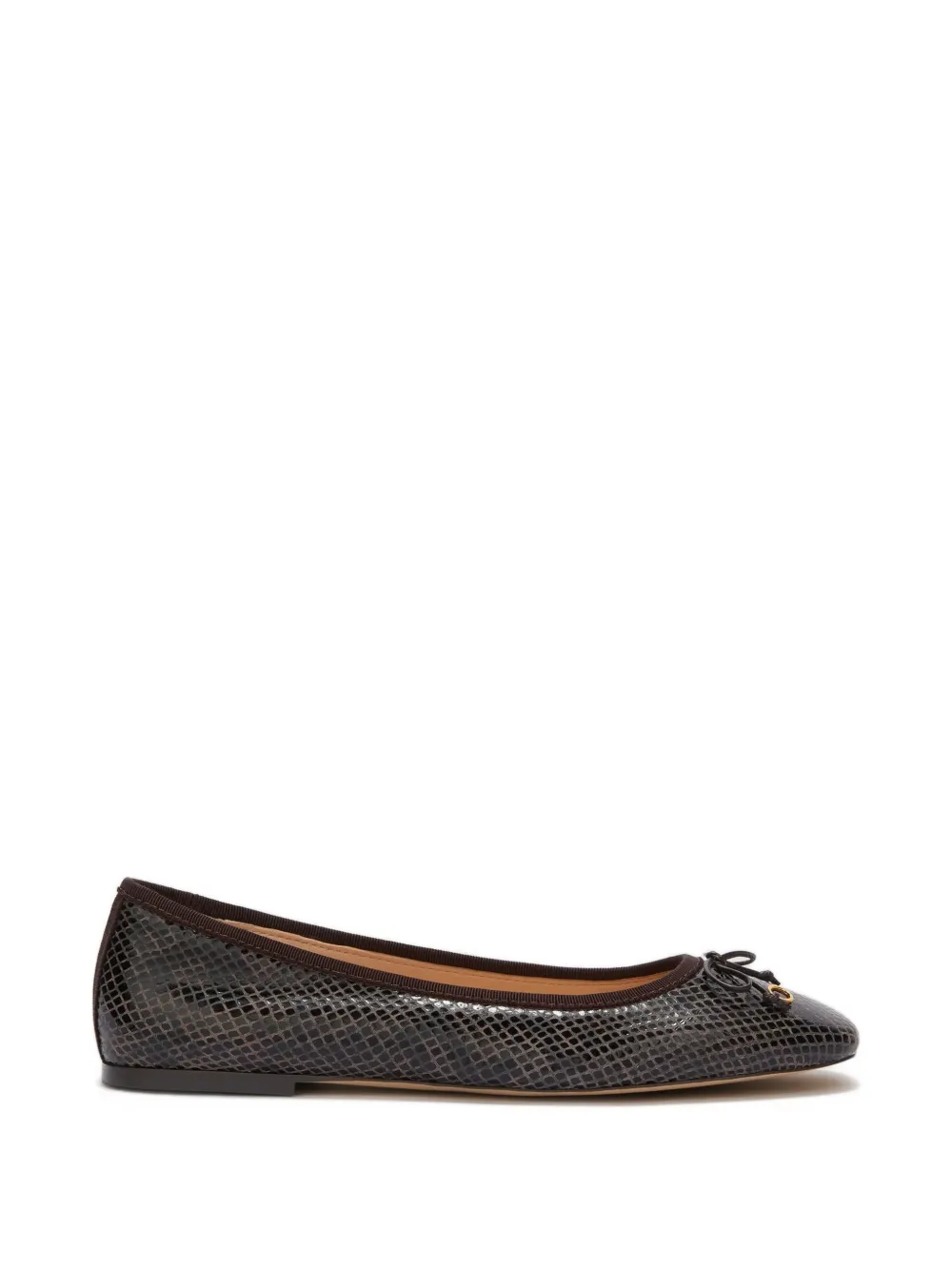 Odissì Lou python-print leather ballet flats - Marrone
