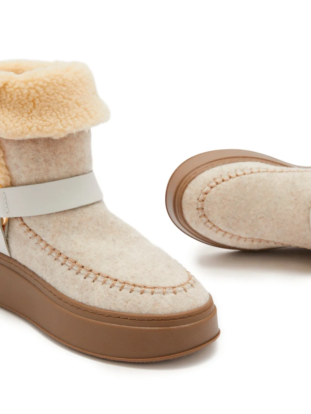 Odissì Suki vilten laarzen met harnas Beige