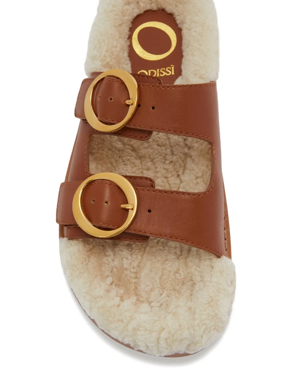 ODISSI Yuki leren sandalen met gesp Bruin