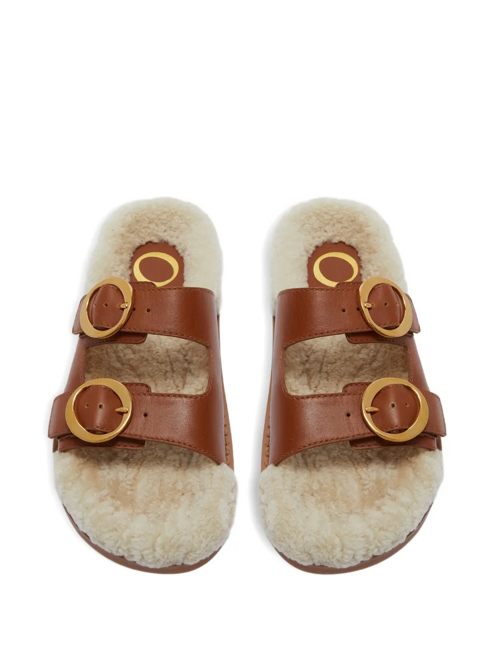 ODISSI Yuki leren sandalen met gesp Bruin
