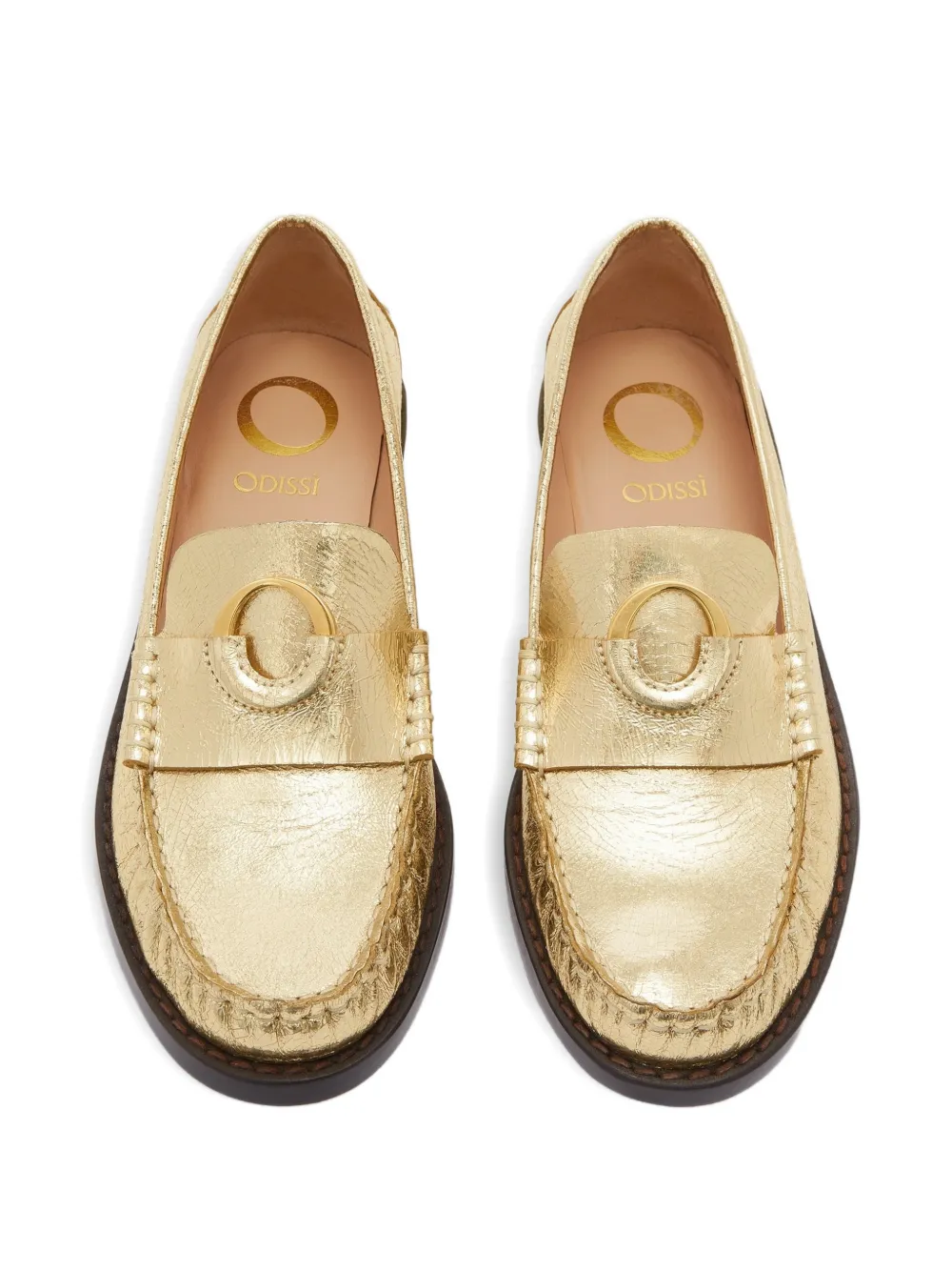 Odissì Kali decoratieve leren loafers Goud