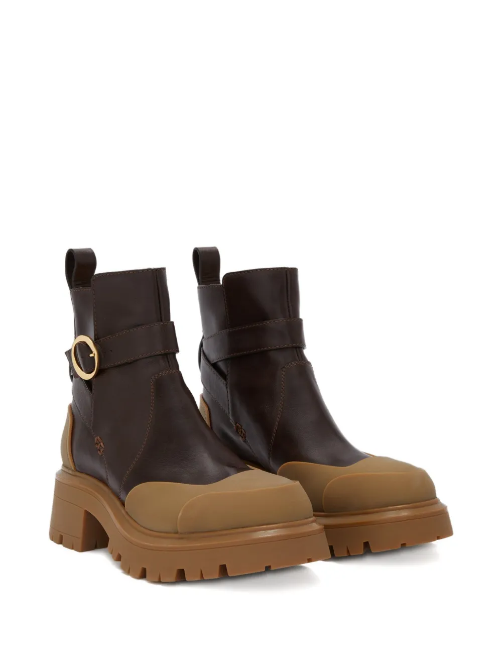 Odissì Ornella laarzen met gesp Bruin