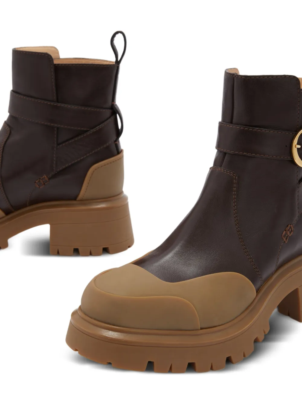 Odissì Ornella laarzen met gesp Bruin