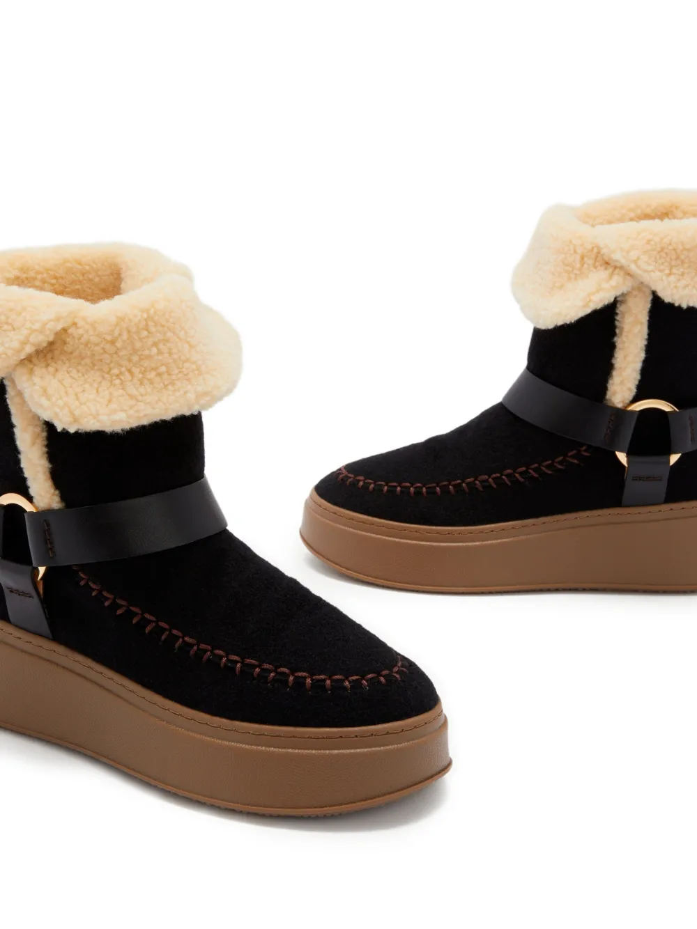 Odissì Suki suède laarzen met harnas detail Zwart