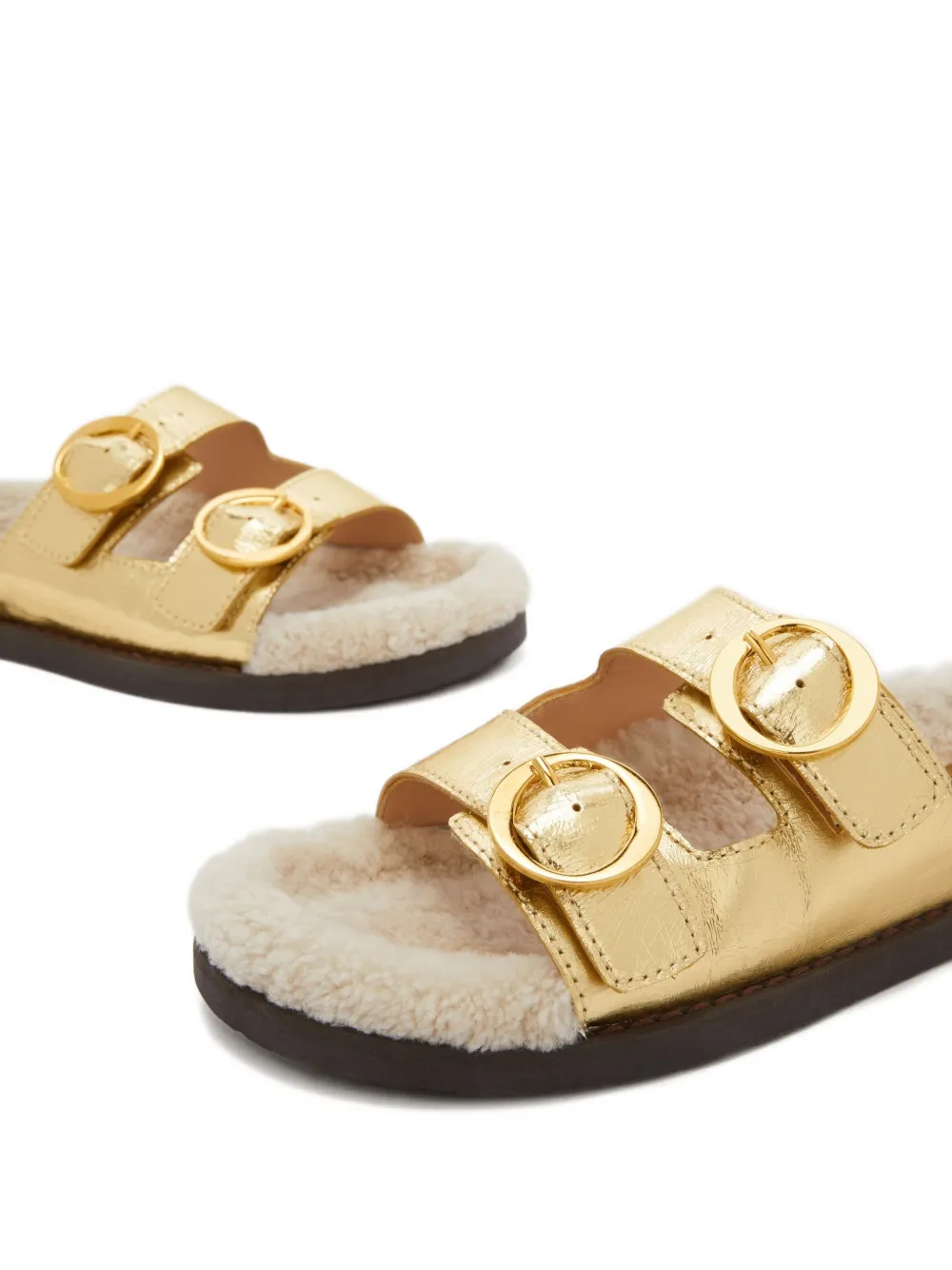 ODISSI Yuki leren sandalen met gesp Goud