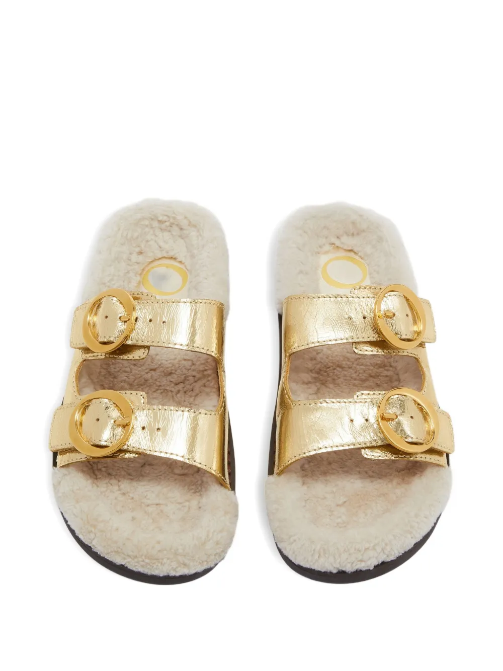 ODISSI Yuki leren sandalen met gesp Goud