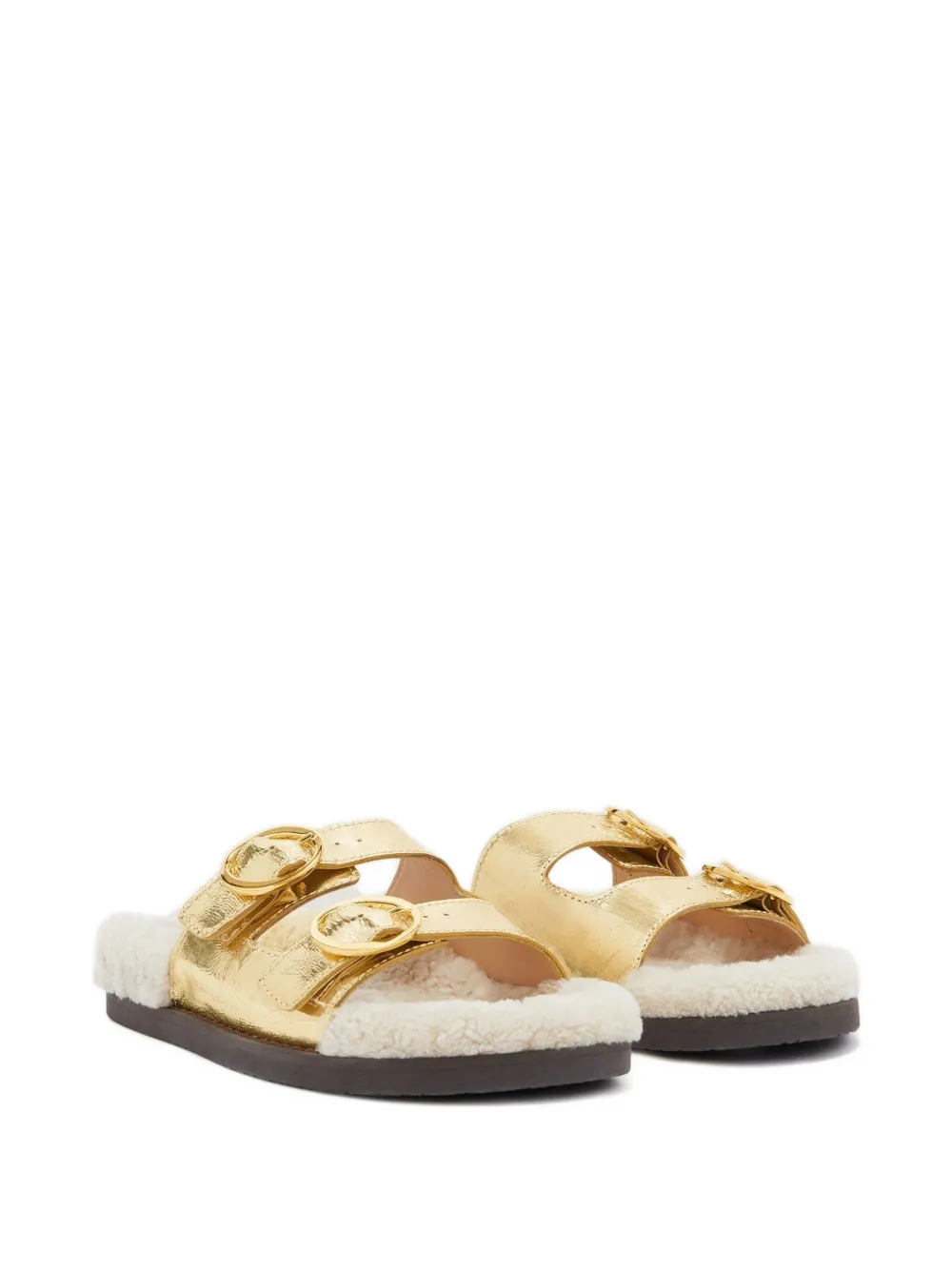 ODISSI Yuki leren sandalen met gesp Goud