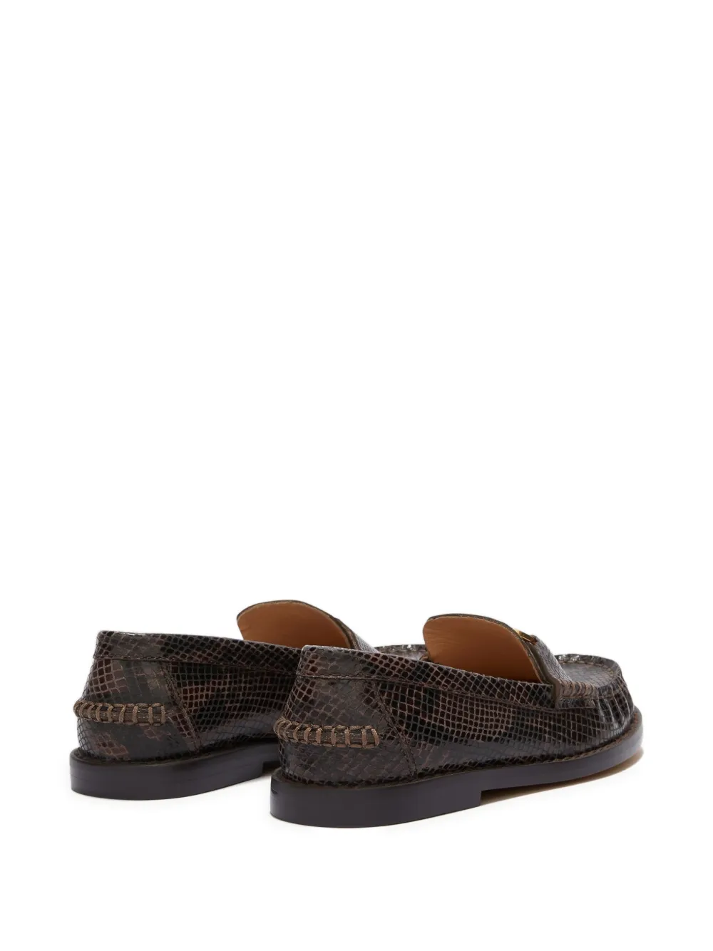 Odissì Kali Signature leren loafers met python-effect Bruin