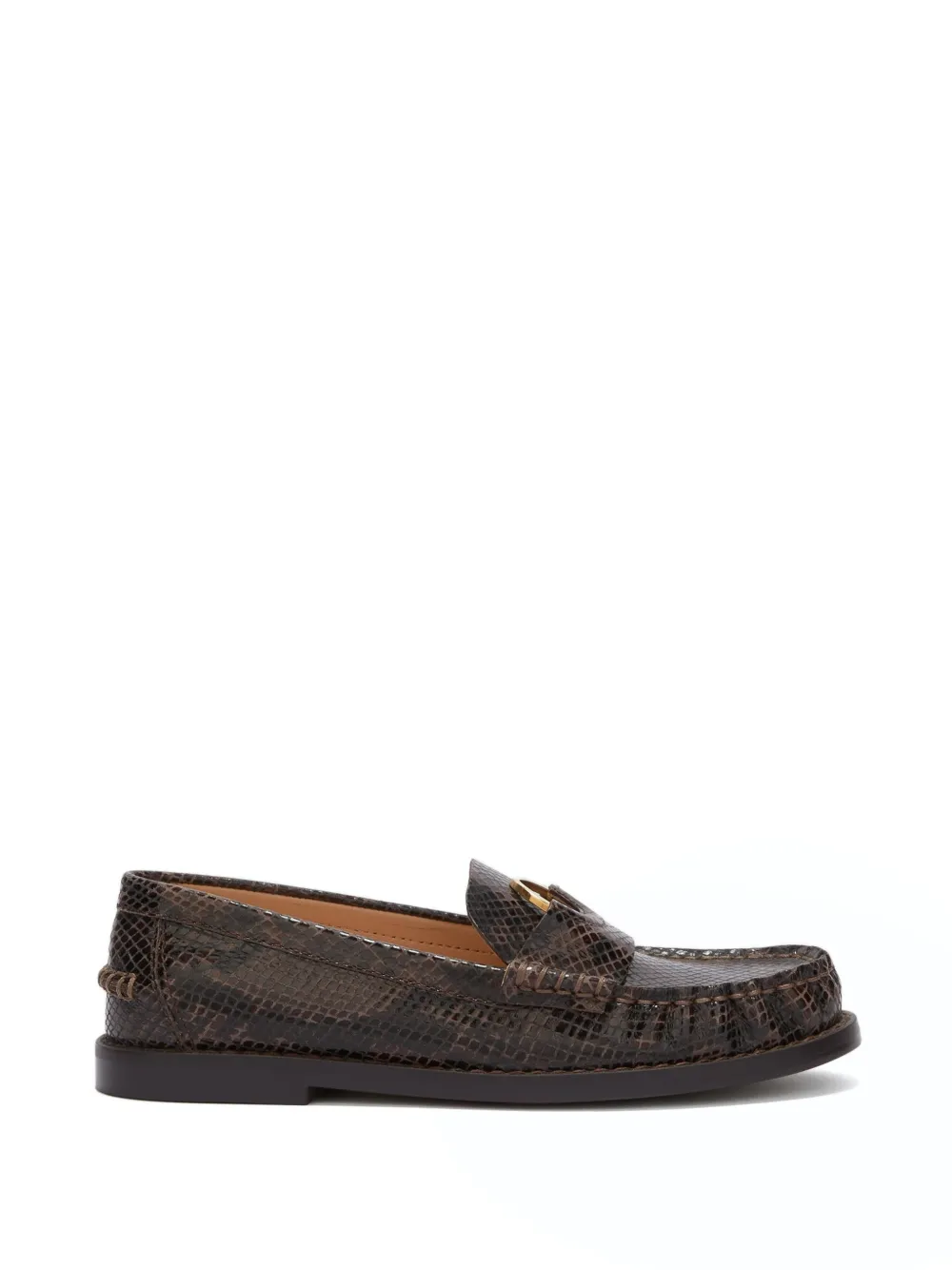 Odissì Kali signature decorative python-effect leather loafer - Marrone