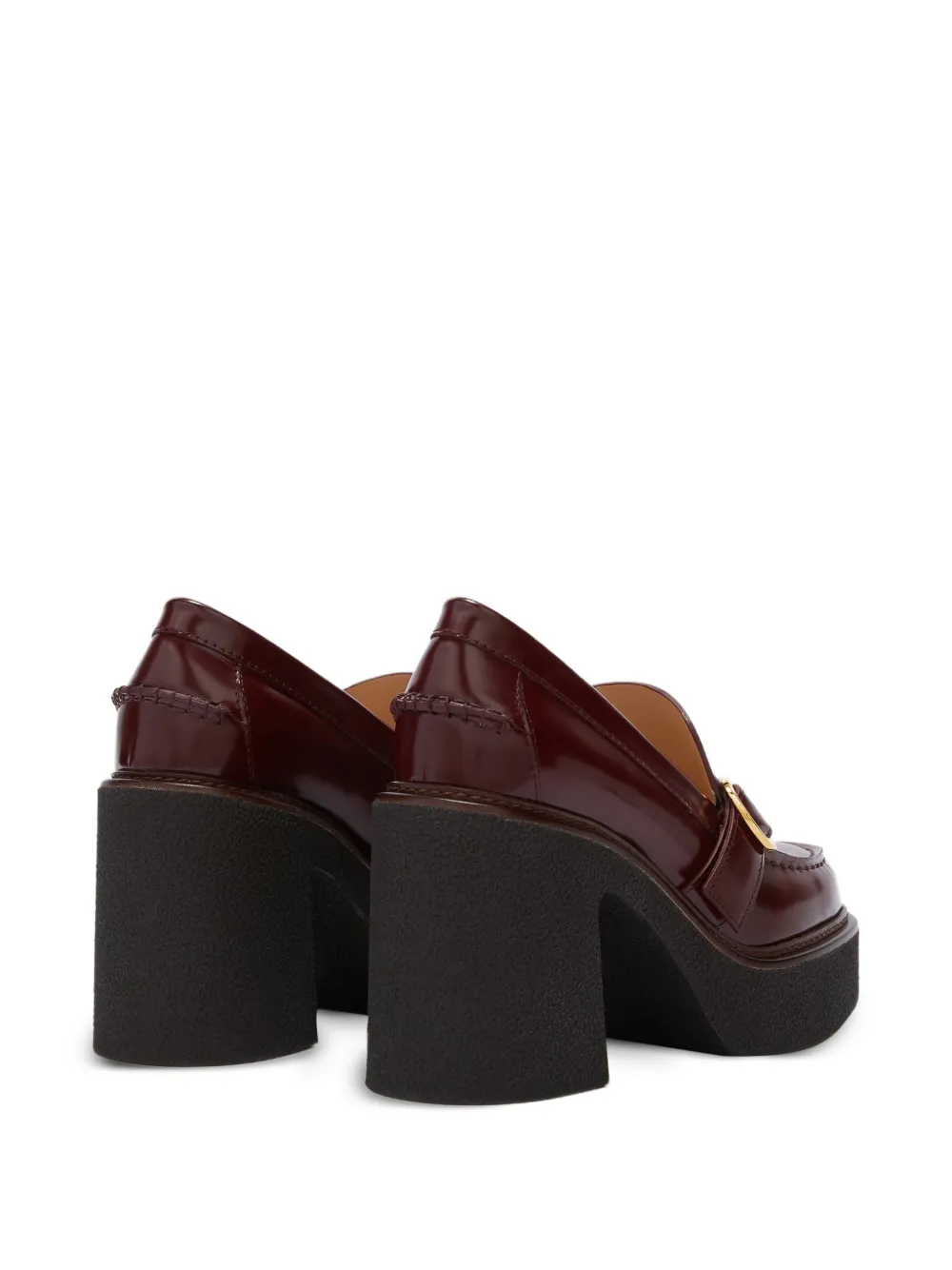Odissì Gabriella leren loafers met plateauzool Rood