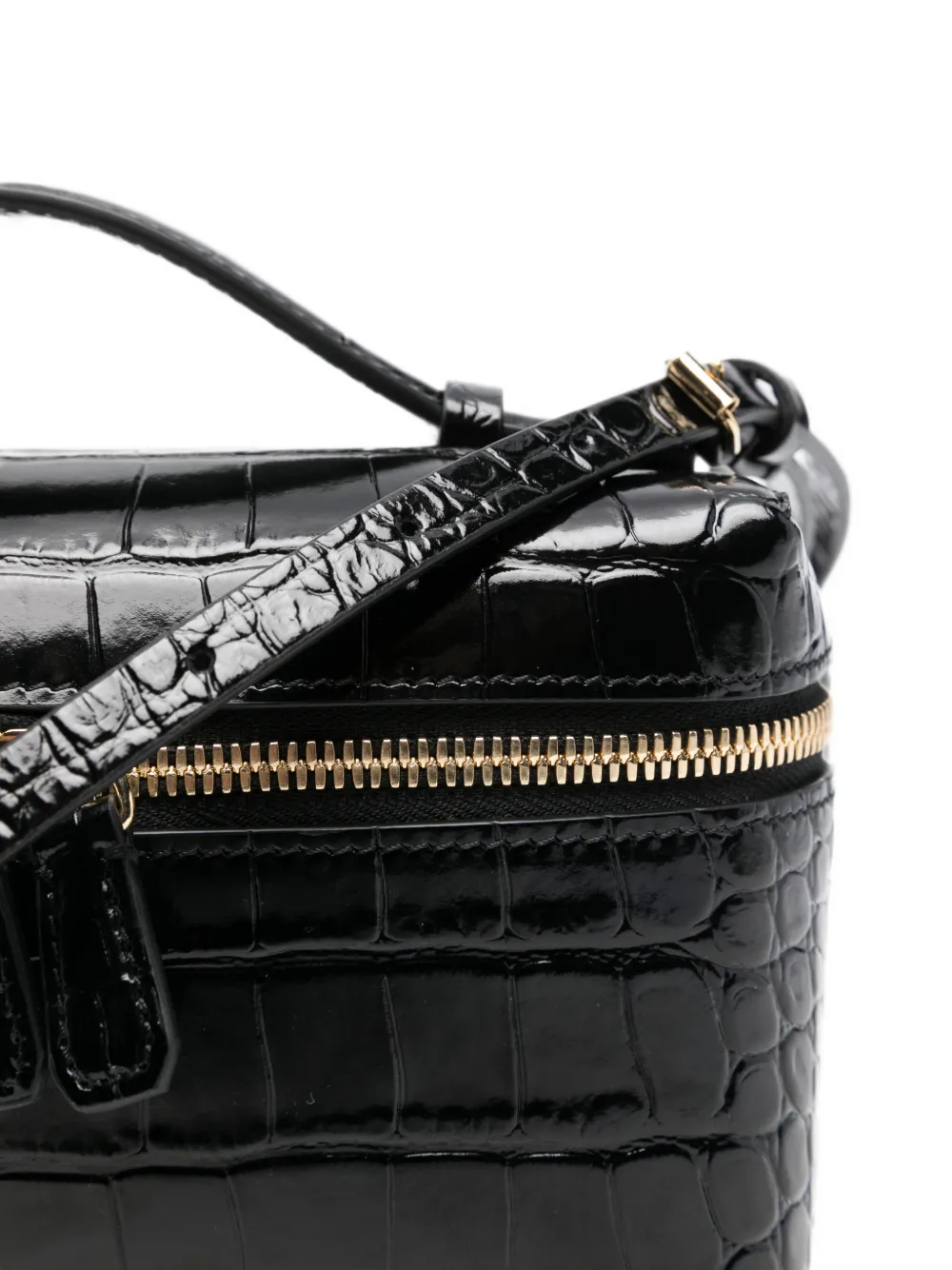 Victoria Beckham Dorian Vanity shopper met krokodillen-reliëf Zwart