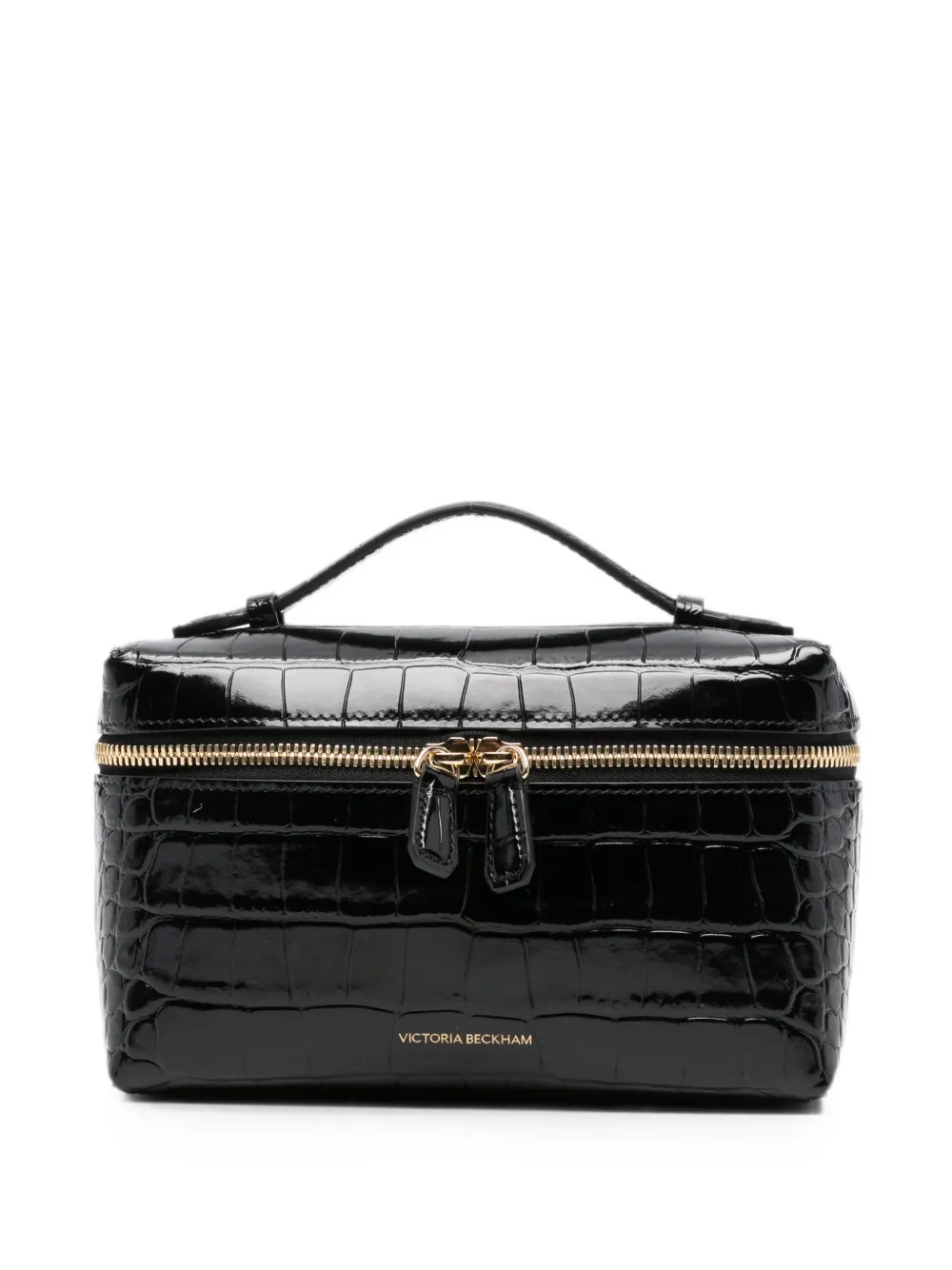 Victoria Beckham Dorian Vanity shopper met krokodillen-reliëf Zwart