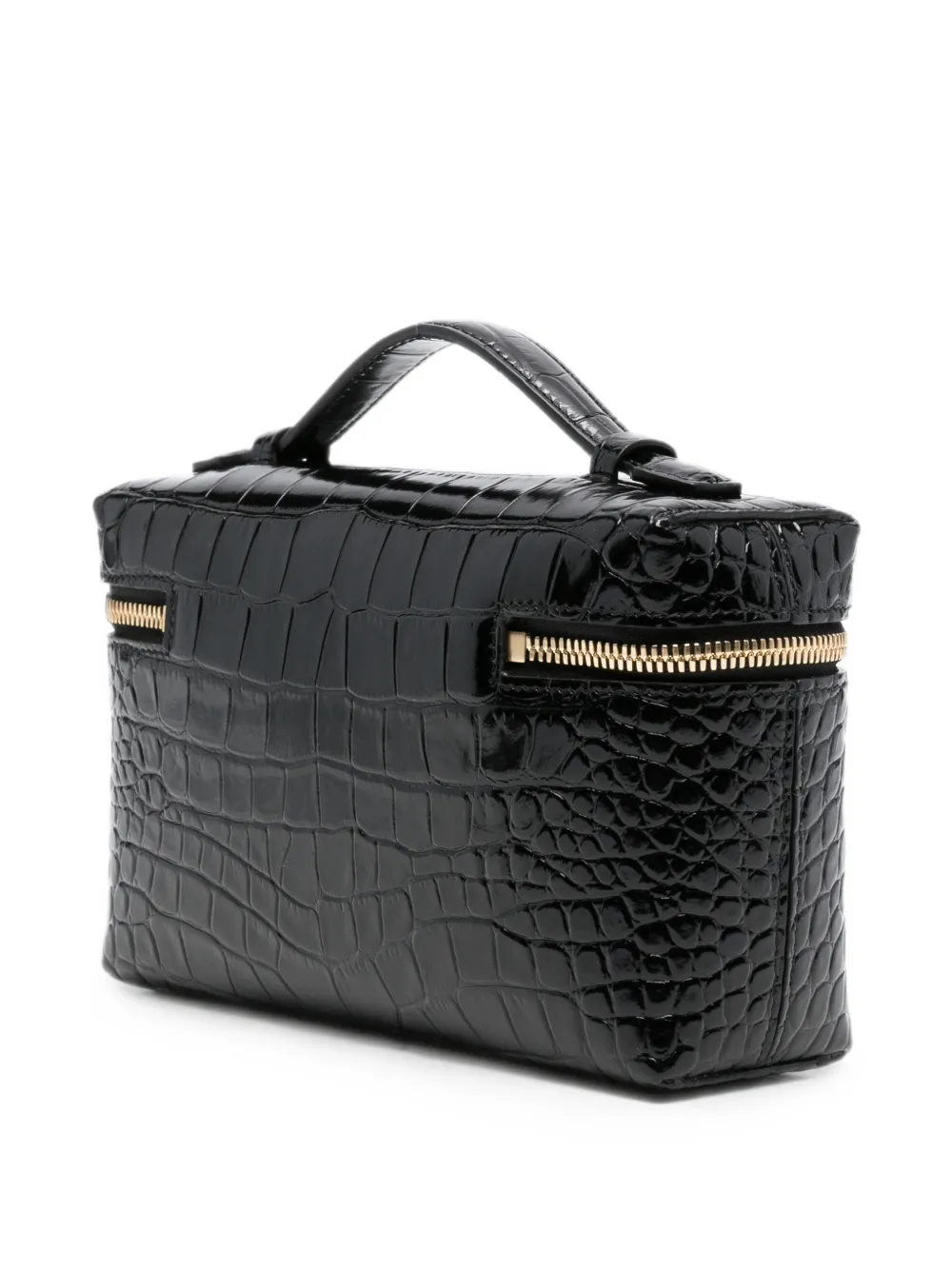 Victoria Beckham Dorian Vanity shopper met krokodillen-reliëf Zwart
