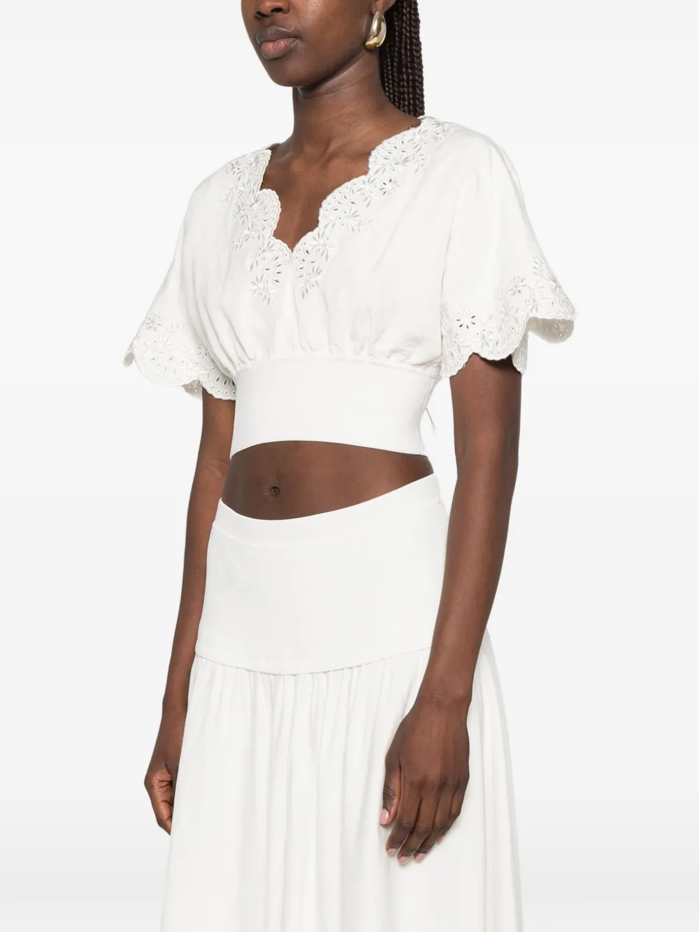 SIMKHAI Delphina cropped top Wit