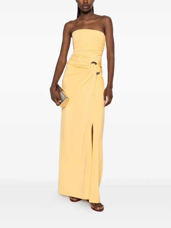 knee length dresses for ladies Denim Pinstripe EMMA Maxi Dress  OFUURE