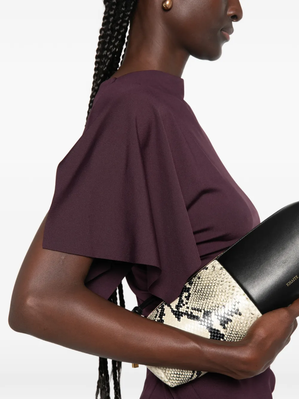 Victoria Beckham Midi-jurk met ruches Paars