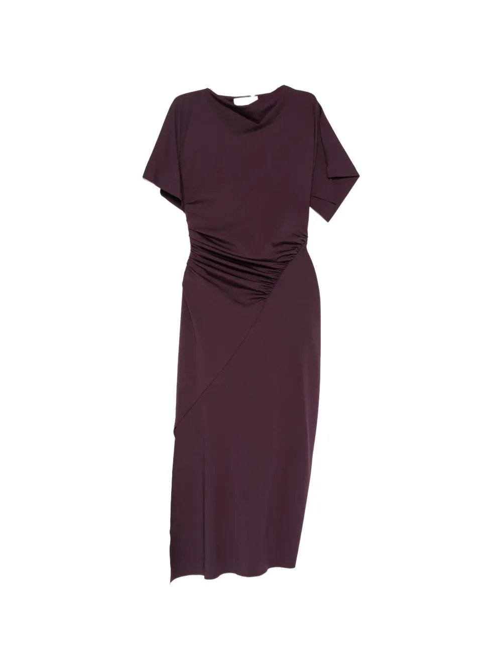 Victoria Beckham ruched short-sleeve midi dress - Purple