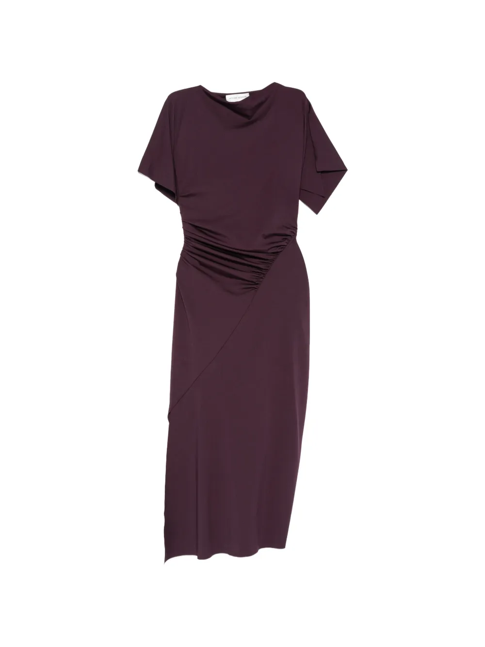 Victoria Beckham ruched short-sleeve midi dress - Viola